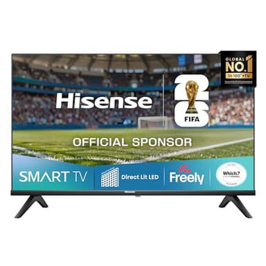 Hisense 32" 32A4QTUK HD LED TV with Freely - Direct Lit LED, Dolby Audio, Natural Colour Enhancer, Games Mode, Sports Mode with Freely, Disney +, YouTube, Netflix