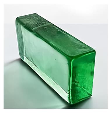 QZLNONTK Transparency Colored Clear Glass Blocks - Rectangular Crystal Bricks for Home, Office, Bar, and Hotel Decor(Green)