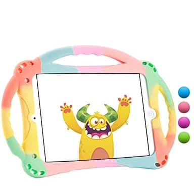 TOPESCT Kids Case for iPad Mini 5/4/3/2/1,Shockproof Handle Stand Silicone Cover for iPad Mini 5/4/3/2/1 (Rainbow)