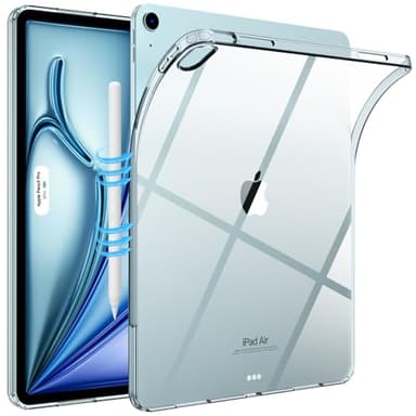 TiMOVO Case for New iPad Air 13 inch (M4/M3/M2-2026/2025/2024) Clear, Slim & Lightweight TPU Transparent Back Protective Cover for iPad Air 13, Supports Pencil Pro and Pencil(USB-C), Clear