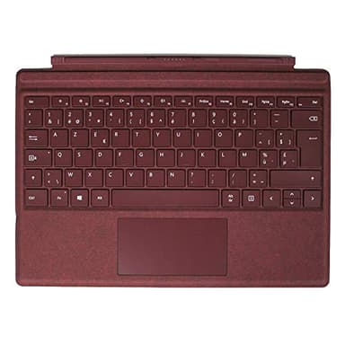 Microsoft Surface Pro Type Cover Belgian/Belgium AZERTY Backlit Alacantara Keyboard - Red, Compatible with Surface Pro 3/4/2017/5/6/7/7+