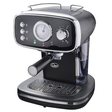 Quest 36569 Espresso Coffee Machine With Milk Frother / 1.2L Water Tank and Drip Tray/Steam Ready and Temperature Indicator/For Ground Coffee Beans / 15 Bars of Pressure