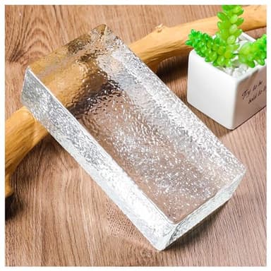 Vnook Clear Glass Bricks,Rectangular Solid Double-Sided Crystal Bricks, light transmission allowing privacy, Home Decoration for Office Decorative Partition Wall
