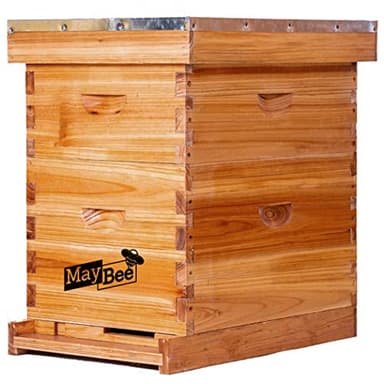 Beeswax Coated Beehive 8 Deep and 8 Medium Frames Langstroth Wooden Beehive Kit for Beginners and Pro Beekeepers Bee Hive for Sale Includes Wooden Frames & Waxed Foundations