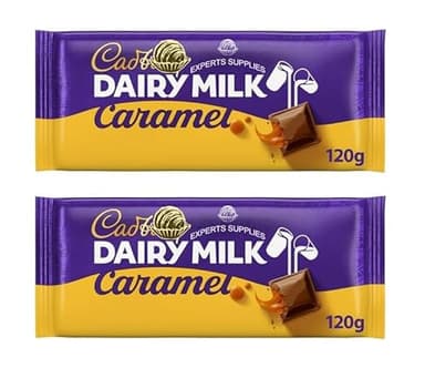 2 x Cad Dairy Milk Caramel Chocolate Bar 120g Milk Chocolate With Caramel Centre | Delightful Treats | Gift for All Occasions Suitable For Vegetarians