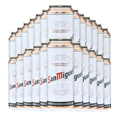 San Miguel Imported Lager beer | 500ml cans | 5.4% ABV | Pack of 24