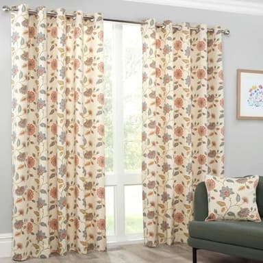 Gordon John Textiles Shelley Floral Eyelet Curtains