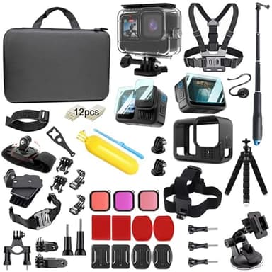 Yoethan Accessories Kit for Gopro Hero 13 Black Waterproof Housing Silicone Case Glass Screen Protector Bundle for Go pro Gopro13 Hero13 Action Camera