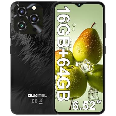 OUKITEL C3 SIM-Free & Unlocked Mobile Phones - 16GB RAM+64GB ROM/1TB, 5000mAh Battery, 6.52" Display, Android 14 Smartphone, 13MP Camera, 4G Dual SIM Android Phone, Face ID/3.5mm Headphone Jack