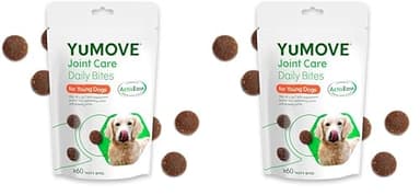 YuMOVE Joint Supplement for Dogs, Daily Bites for Joint Care, Essential Dog Hip and Joint Aid for Active and Growing Dogs Aged up to 5 Years, 60 Chews (Pack of 2)