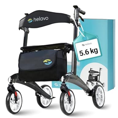 Helavo Ultralight Carbon Walker - Only 5.6 Kg Light - Lightweight Carbon Fiber Walker for Seniors