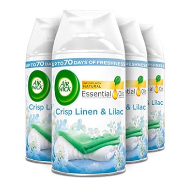 Air Wick Freshmatic Max Air Freshener Refill, 250 ml - Crisp Linen and Lilac, Pack of 4