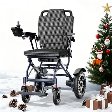 ByteTecpeak D04 Lightweight Foldable Electric Wheelchair Removable Lithium Battery, 20km Range, 500W Motor, Ultra-Portable 18kg Aluminium Powerchair for Travel & Airplane Approved