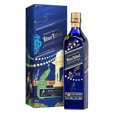 Johnnie Walker Blue Label | Limited Edition | 40% vol | 70cl | Blended Scotch Whisky | Designed by Rahul Mishra | Rich Spice & Sweetness | Dark Chocolate | Luxuriously Smoky Finish