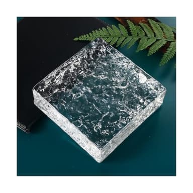 ZNQNDSR Transparent Clear Glass Block Rectangular Solid Glass Brick with Protect Privacy for Office Bar Hotels Home(10PCS)