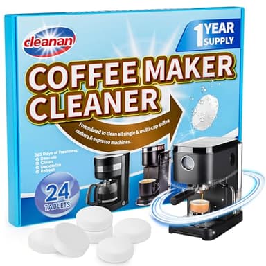 Coffee Machine cleaning and Descaling Tablets - 24 Pack, Removes Limescale, Deep Cleans, Enhances Coffee Taste, Extends Machine Lifespan, Compatible with All Brands and Types of Coffee machines