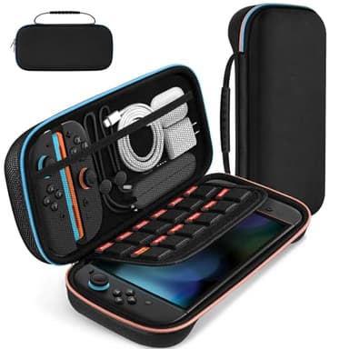 ivoler Carry Case for Nintendo Switch 2 (2025 Model) – Protective Portable Hard Shell Pouch Carrying Travel Game Bag – Black