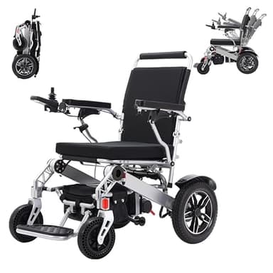 Lightweight Foldable Electric Wheelchair for Adults, 500W Dual Motor All Terrain Power Wheelchair, 15 Miles Range Mobility Chair for Indoor Outdoor