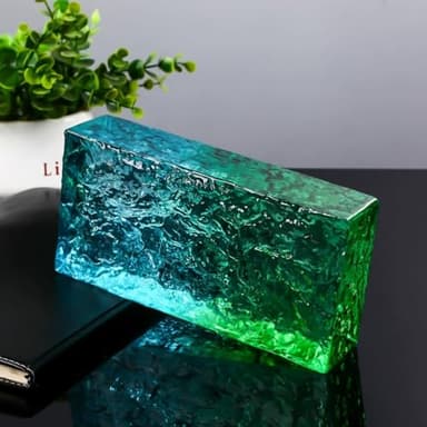 PLOTSAGE Glass Blocks Wall Decor Solid Rectangular Glass Bricks Used As Partition Walls Accent Wall,14,20X10X5CM