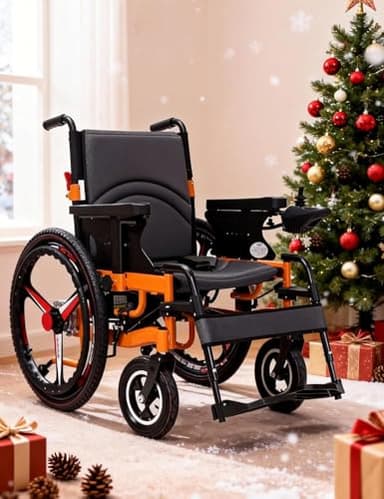 Folding Electric Wheelchairs for Adults,Dual Function 500W All-Terrain Bariatric Wheelchair - Electric & Manual Drive,Suitable for Indoor & Outdoor Use