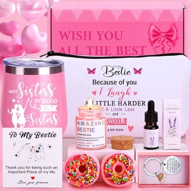 Birthday Gifts for Women Best Friend, Best Friend Bestie Gifts for Women, Friendship Pamper Hamper Relaxation Gifts Ladies Set Care Package Box, Female Christmas Xmas Presents for Friends BFF Sister