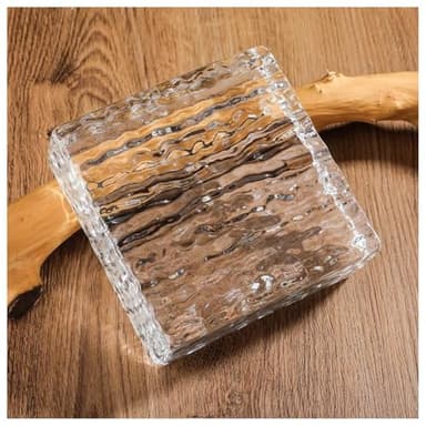 LXHELIVERY Clear Glass Brick Solid Glass Brick 1 Piece Rectangular Architectural Glass Brick, Transparent Glass Brick With Protect Privacy, Used In Building Fields Home(Clear-f)