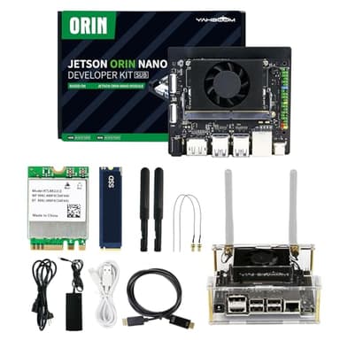 Yahboom Jetson Orin Nano 8GB SUB Developer Kit Support Super Based on Module with 256GB SSD Acrylic Case ROS2 Ubuntu22.04(Orin Nano 8GB SUB Basis Kit)
