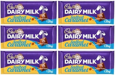 6 x Cad Dairy Milk Salted Caramel Chocolate Bar 120g, Milk Chocolate Dairy Milk Bar, Suitable For Vegetarians Perfect for Sharing and Gifting
