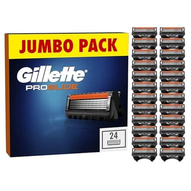 Gillette ProGlide Razor Blades Men, Pack of 24 Razor Blade Refills with Precision Trimmer, 5 Anti-Friction Blades, Packaging May Vary